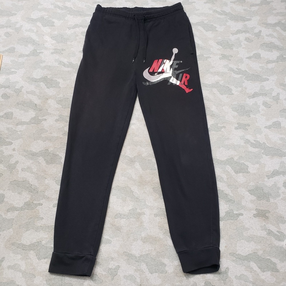Nike Air Joggers Pants Mens Small‎ Black Pockets Drawstring